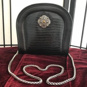 Brighton Leather Purse w/ Silver Ornament & Strap
